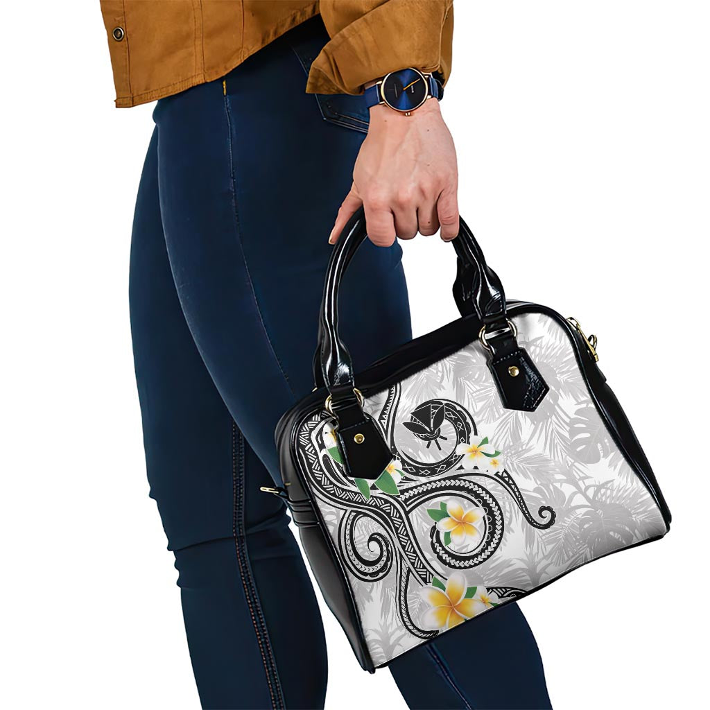 Kanaka Maoli Hawaii Plumeria Shoulder Handbag Dancing Tentacles White Style