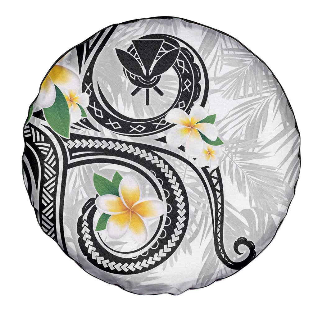 Kanaka Maoli Hawaii Plumeria Spare Tire Cover Dancing Tentacles White Style