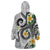 Kanaka Maoli Hawaii Plumeria Wearable Blanket Hoodie Dancing Tentacles White Style