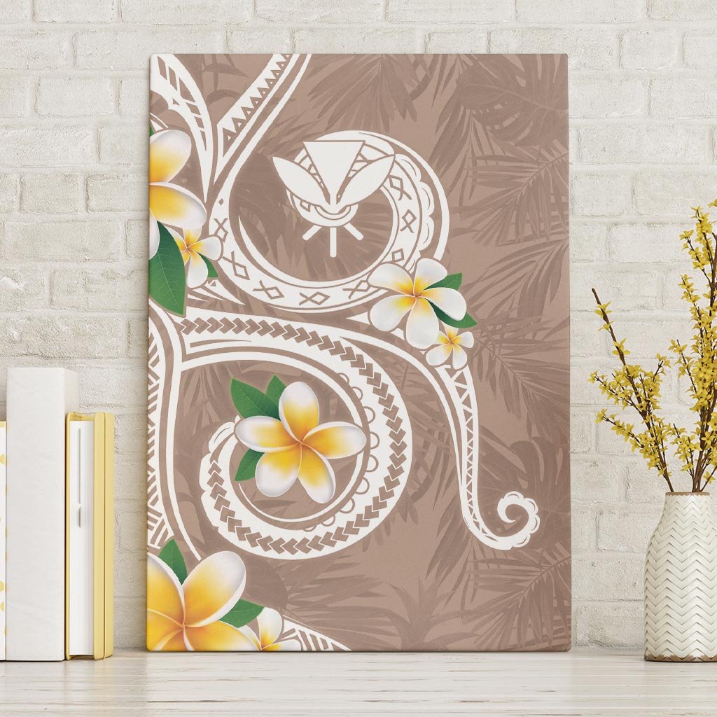 Kanaka Maoli Hawaii Plumeria Canvas Wall Art Dancing Tentacles Beige Style LT7