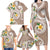 Kanaka Maoli Hawaii Plumeria Family Matching Long Sleeve Bodycon Dress and Hawaiian Shirt Dancing Tentacles Beige Style