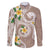 Kanaka Maoli Hawaii Plumeria Family Matching Long Sleeve Bodycon Dress and Hawaiian Shirt Dancing Tentacles Beige Style