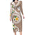 Kanaka Maoli Hawaii Plumeria Family Matching Long Sleeve Bodycon Dress and Hawaiian Shirt Dancing Tentacles Beige Style