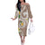 Kanaka Maoli Hawaii Plumeria Family Matching Off The Shoulder Long Sleeve Dress and Hawaiian Shirt Dancing Tentacles Beige Style