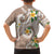 Kanaka Maoli Hawaii Plumeria Family Matching Off Shoulder Short Dress and Hawaiian Shirt Dancing Tentacles Beige Style