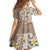 Kanaka Maoli Hawaii Plumeria Family Matching Off Shoulder Short Dress and Hawaiian Shirt Dancing Tentacles Beige Style