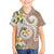 Kanaka Maoli Hawaii Plumeria Family Matching Off Shoulder Short Dress and Hawaiian Shirt Dancing Tentacles Beige Style