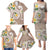 Kanaka Maoli Hawaii Plumeria Family Matching Puletasi and Hawaiian Shirt Dancing Tentacles Beige Style