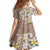 Kanaka Maoli Hawaii Plumeria Family Matching Short Sleeve Bodycon Dress and Hawaiian Shirt Dancing Tentacles Beige Style