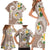 Kanaka Maoli Hawaii Plumeria Family Matching Short Sleeve Bodycon Dress and Hawaiian Shirt Dancing Tentacles Beige Style