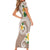 Kanaka Maoli Hawaii Plumeria Family Matching Short Sleeve Bodycon Dress and Hawaiian Shirt Dancing Tentacles Beige Style