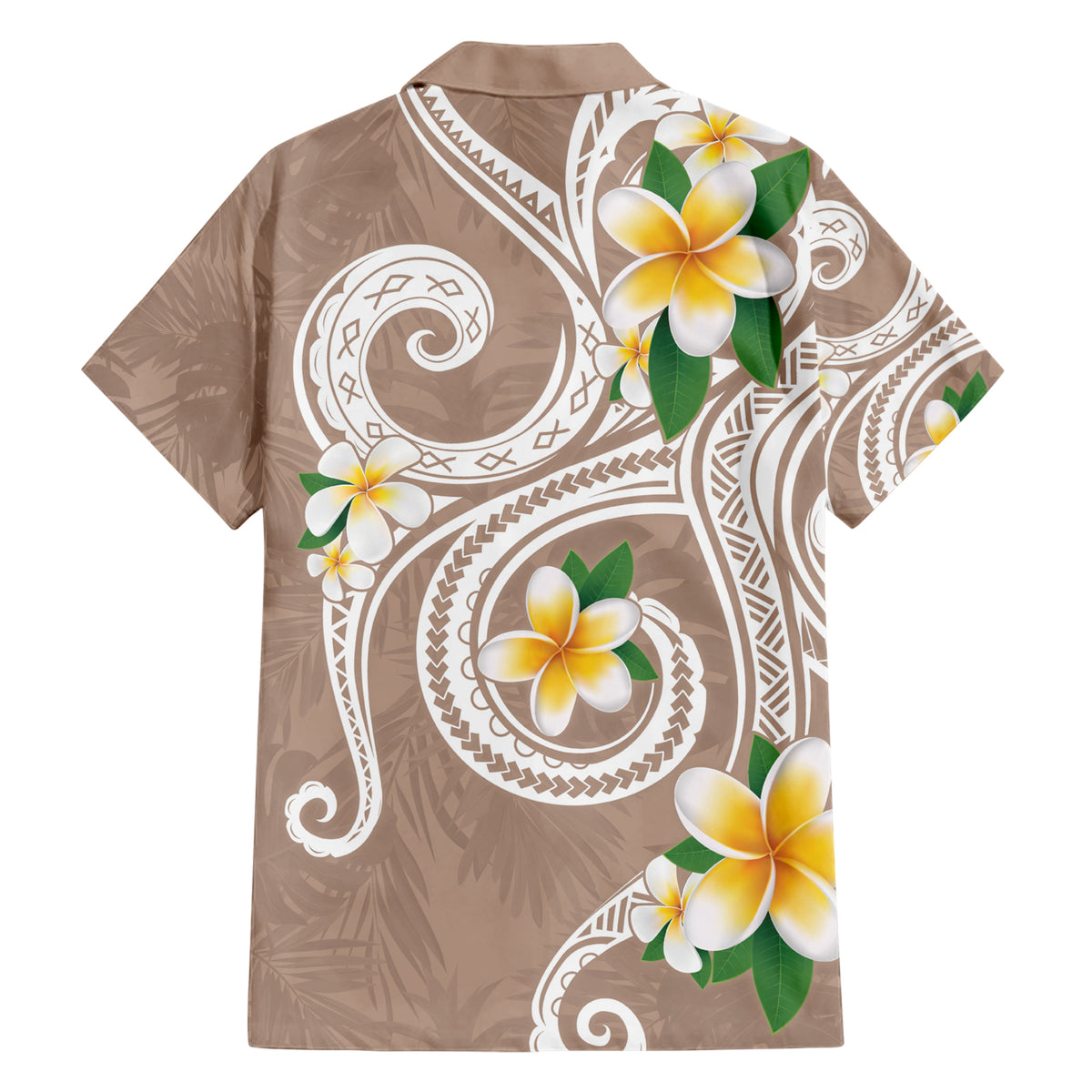 Kanaka Maoli Hawaii Plumeria Hawaiian Shirt Dancing Tentacles Beige Style