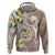 Kanaka Maoli Hawaii Plumeria Hoodie Dancing Tentacles Beige Style