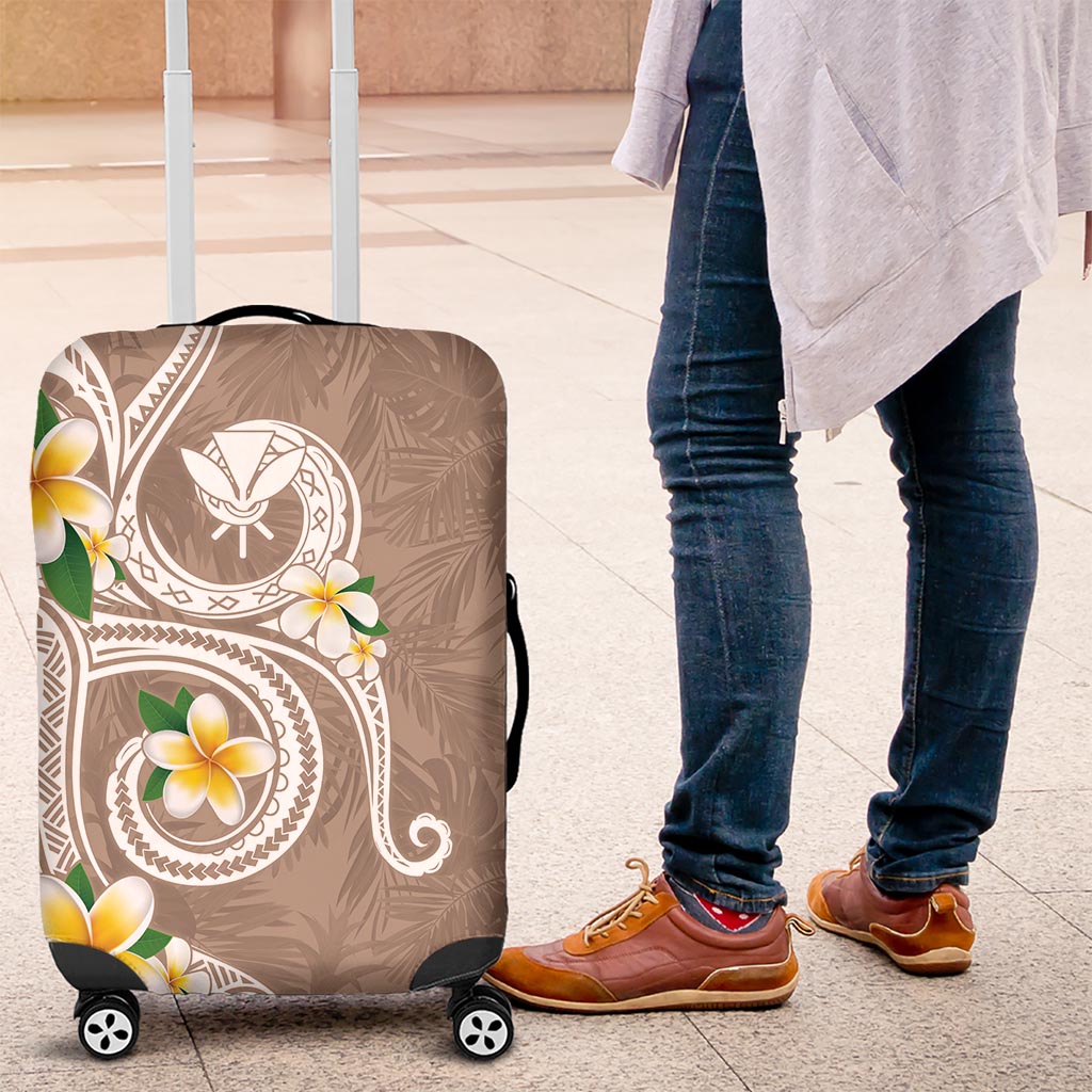 Kanaka Maoli Hawaii Plumeria Luggage Cover Dancing Tentacles Beige Style LT7