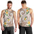 Kanaka Maoli Hawaii Plumeria Men Tank Top Dancing Tentacles Beige Style