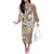 Kanaka Maoli Hawaii Plumeria Off The Shoulder Long Sleeve Dress Dancing Tentacles Beige Style