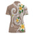 Kanaka Maoli Hawaii Plumeria Women Polo Shirt Dancing Tentacles Beige Style