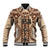 Bula Fiji Vintage Baseball Jacket Brown Masi Motifs
