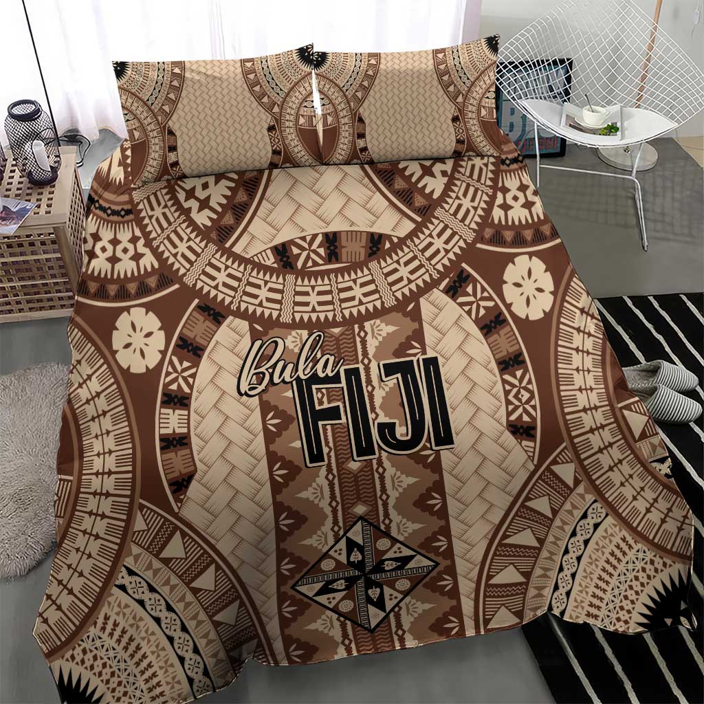Bula Fiji Vintage Bedding Set Brown Masi Motifs