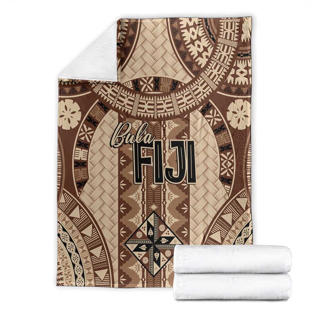 Bula Fiji Vintage Blanket Brown Masi Motifs