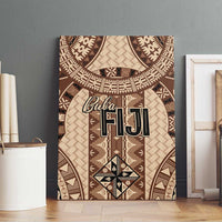 Bula Fiji Vintage Canvas Wall Art Brown Masi Motifs