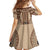 Bula Fiji Vintage Family Matching Puletasi and Hawaiian Shirt Brown Masi Motifs