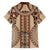 Bula Fiji Vintage Family Matching Puletasi and Hawaiian Shirt Brown Masi Motifs