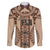 Bula Fiji Vintage Family Matching Puletasi and Hawaiian Shirt Brown Masi Motifs