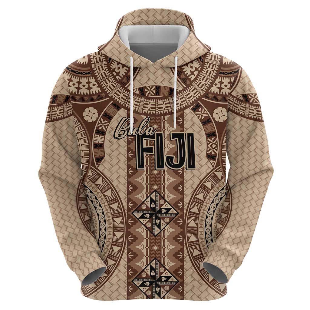 Bula Fiji Vintage Hoodie Brown Masi Motifs