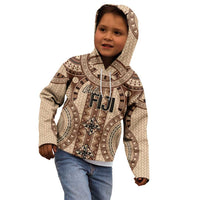 Bula Fiji Vintage Kid Hoodie Brown Masi Motifs