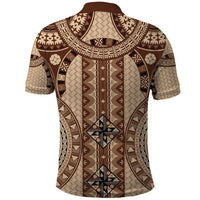 Bula Fiji Vintage Polo Shirt Brown Masi Motifs