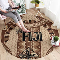 Bula Fiji Vintage Round Carpet Brown Masi Motifs