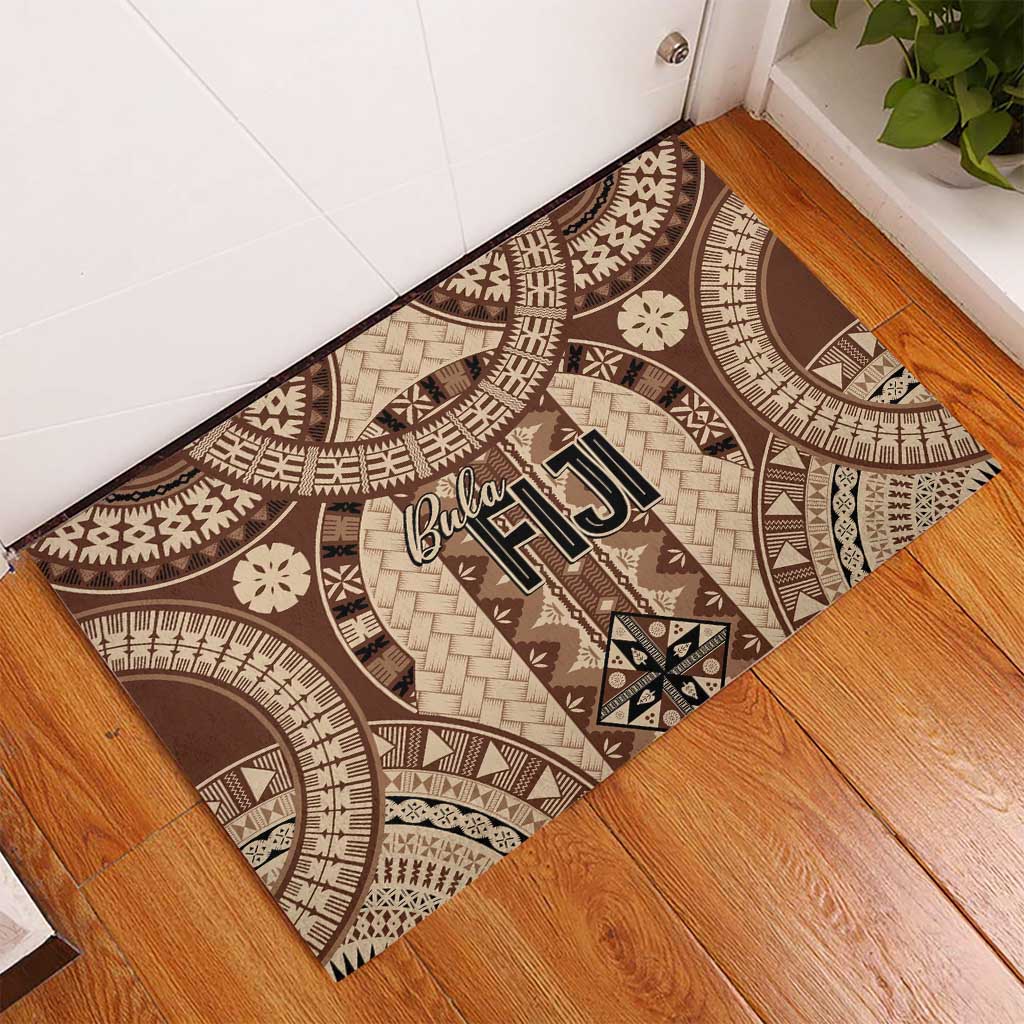 Bula Fiji Vintage Rubber Doormat Brown Masi Motifs