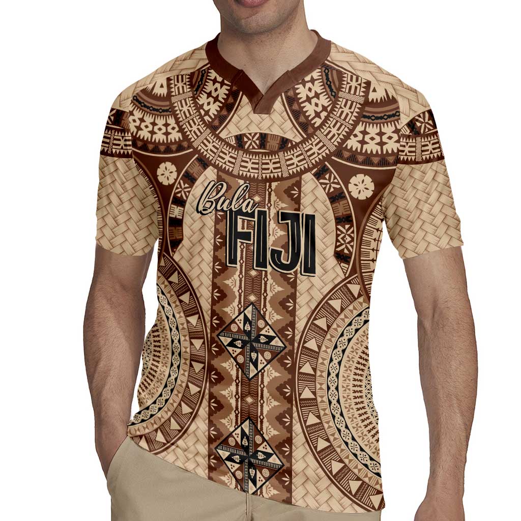 Bula Fiji Vintage Rugby Jersey Brown Masi Motifs