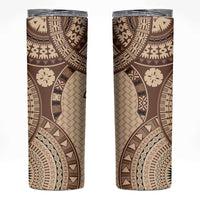 Bula Fiji Vintage Skinny Tumbler Brown Masi Motifs
