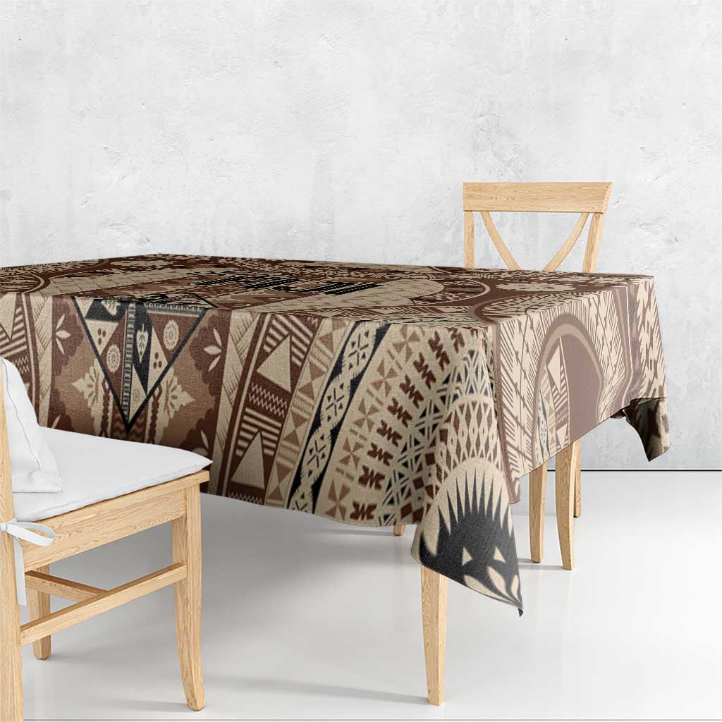 Bula Fiji Vintage Tablecloth Brown Masi Motifs