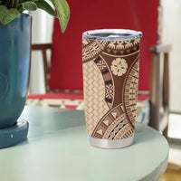 Bula Fiji Vintage Tumbler Cup Brown Masi Motifs
