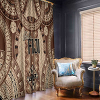 Bula Fiji Vintage Window Curtain Brown Masi Motifs