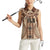 Bula Fiji Vintage Women Sleeveless Polo Shirt Brown Masi Motifs