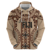 Bula Fiji Vintage Zip Hoodie Brown Masi Motifs