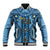 Bula Fiji Vintage Baseball Jacket Prussian Blue Masi Motifs