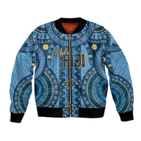 Bula Fiji Vintage Bomber Jacket Prussian Blue Masi Motifs