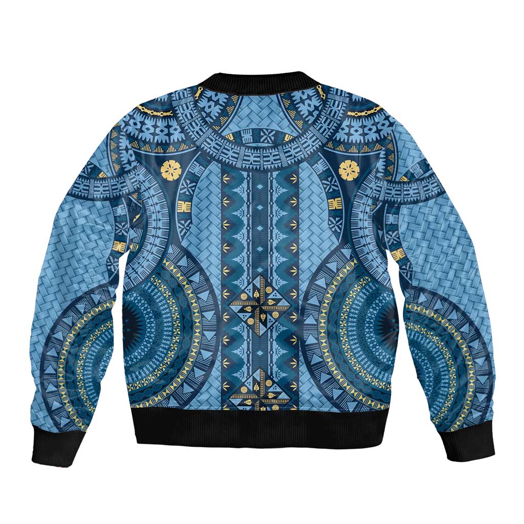Bula Fiji Vintage Bomber Jacket Prussian Blue Masi Motifs
