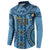 Bula Fiji Vintage Button Sweatshirt Prussian Blue Masi Motifs