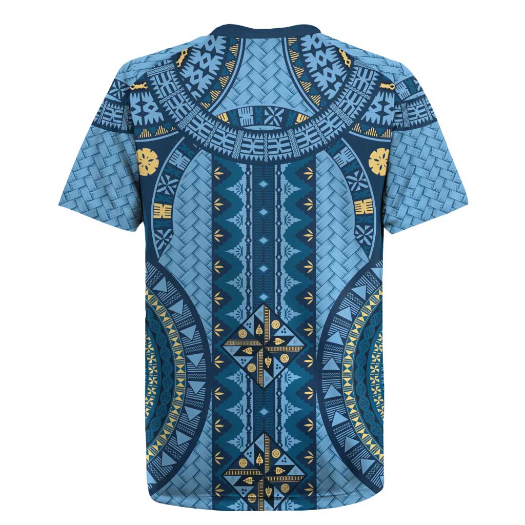 Bula Fiji Vintage Rugby Jersey Prussian Blue Masi Motifs