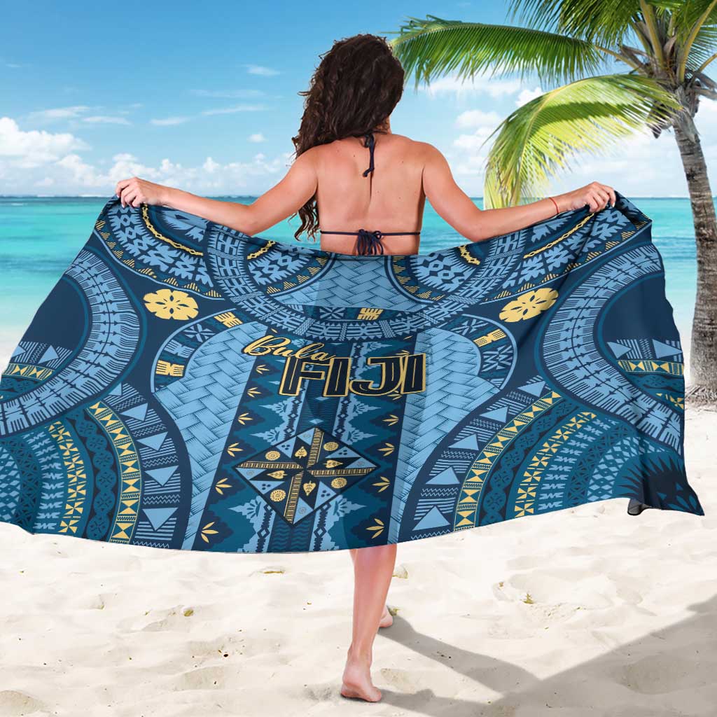 Bula Fiji Vintage Sarong Prussian Blue Masi Motifs