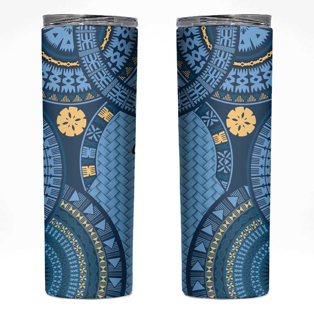 Bula Fiji Vintage Skinny Tumbler Prussian Blue Masi Motifs