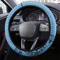 Bula Fiji Vintage Steering Wheel Cover Prussian Blue Masi Motifs