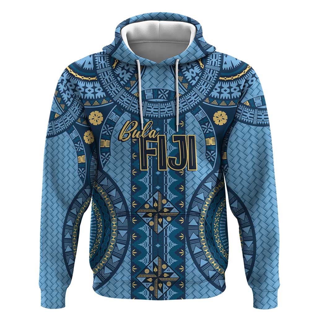 Bula Fiji Vintage Zip Hoodie Prussian Blue Masi Motifs