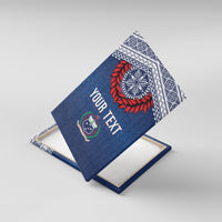 Manu Samoa Rugby Custom Navy Blue Canvas Wall Art ʻIe Toga Pattern With Red Ula fala LT7 With Frame Navy Blue - Polynesian Pride